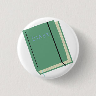 Macaron Rond 2,50 Cm Journal Vert Sauge Avec Élastique