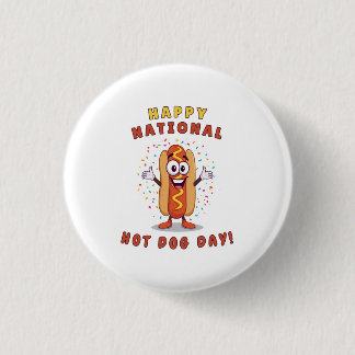 Macaron Rond 2,50 Cm Journee nationale quirky du hot dog Pin Button