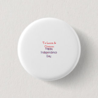Macaron Rond 2,50 Cm joyeuse fête de l'indépendance nom date simple rou
