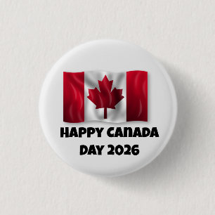 Macaron Rond 2,50 Cm Joyeuse Fête du Canada 1 pouce Bouton Rond