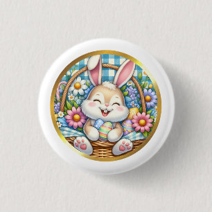 Macaron Rond 2,50 Cm Joyeuses Pâques avec un lapin mignon, des œufs et 