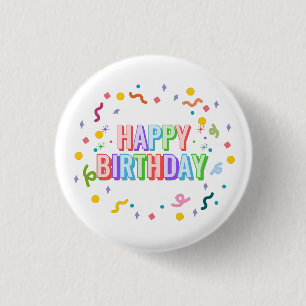 Macaron Rond 2,50 Cm Joyeux Anniversaire