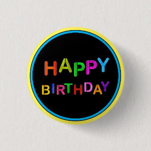 Macaron Rond 2,50 Cm Joyeux anniversaire