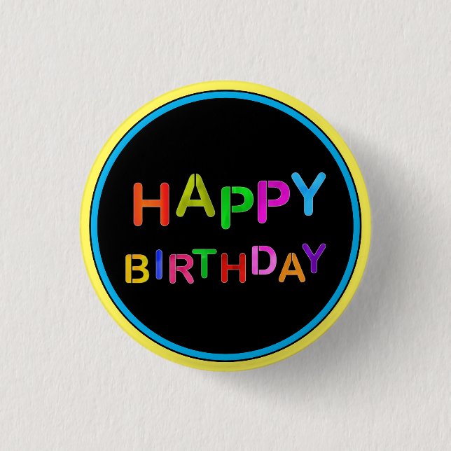 Macaron Rond 2,50 Cm Joyeux anniversaire (Devant)