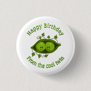 Macaron Rond 2,50 Cm Joyeux Anniversaire De La Part Des Petits Pois Jum