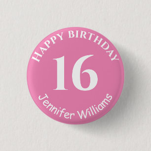 Macaron Rond 2,50 Cm Joyeux Anniversaire Nom Personnalisé Âge Année Bou