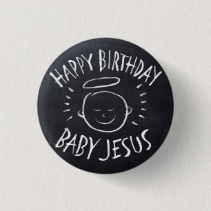 Macaron Rond 2,50 Cm Joyeux bébé Jésus - Noël de la Marque