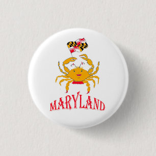 Macaron Rond 2,50 Cm Joyeux crabe en Maryland, USA