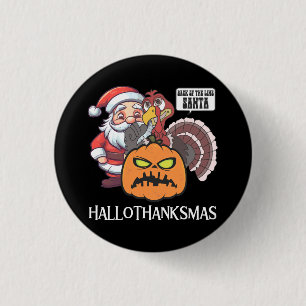 Macaron Rond 2,50 Cm Joyeux Hallothanksmas