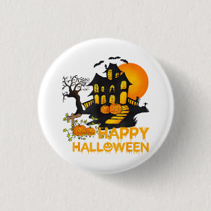 Macaron Rond 2,50 Cm Joyeux Halloween Citrouille Squelettique Maison Ha