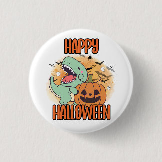 Macaron Rond 2,50 Cm Joyeux Halloween Dino Pin