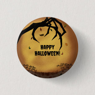 Macaron Rond 2,50 Cm Joyeux Halloween Main Effrayante