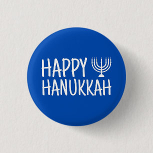 Macaron Rond 2,50 Cm Joyeux Hanukkah
