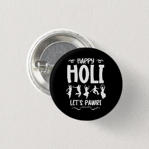 Macaron Rond 2,50 Cm Joyeux Holi Faisons de Pawri Hindu Holi Festival C