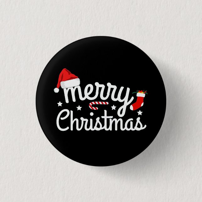 Macaron Rond 2,50 Cm Joyeux Noël (Devant)