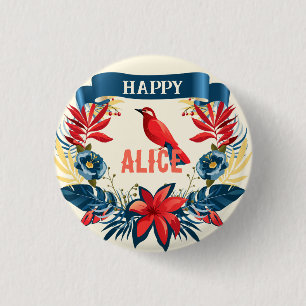 Macaron Rond 2,50 Cm Joyeux Noël et Bonne Année ! Monogramme