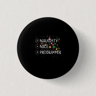 Macaron Rond 2,50 Cm Joyeux Noël Naughty Nice Programmer