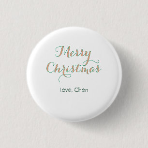 Macaron Rond 2,50 Cm joyeux noël rouge vert nom amour stylé moderne