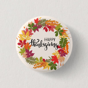 Macaron Rond 2,50 Cm Joyeux Thanksgiving 