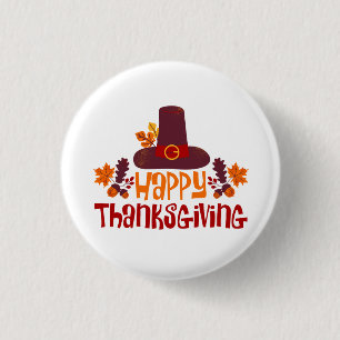 Macaron Rond 2,50 Cm Joyeux Thanksgiving