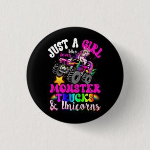 Macaron Rond 2,50 Cm Just Girl Who Love Monster Trucks and Unicorns Ma