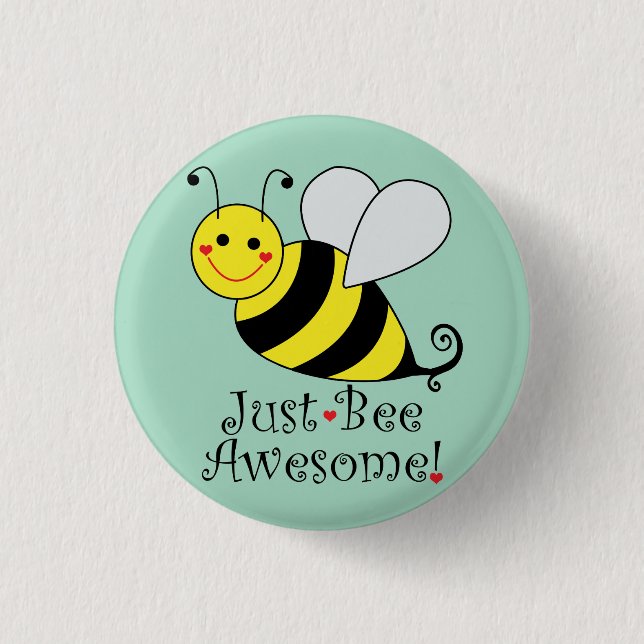 Macaron Rond 2,50 Cm Juste Avoir Awesome Bumble Bee (Devant)
