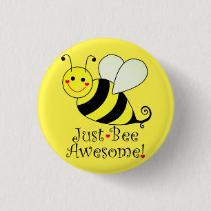 Macaron Rond 2,50 Cm Juste Avoir Awesome Bumble Jaune Abee