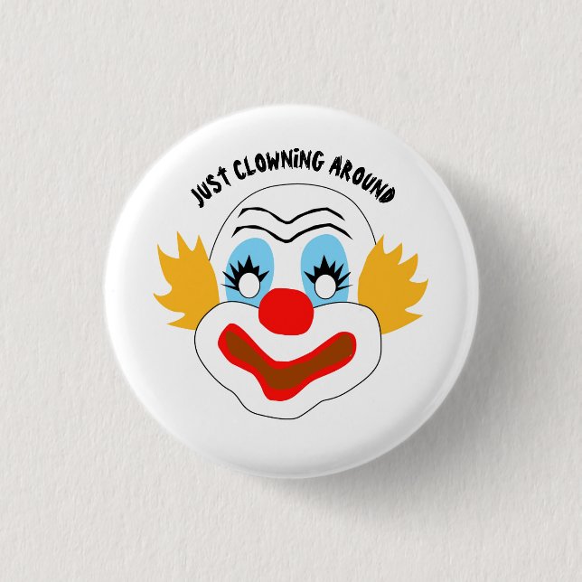 Macaron Rond 2,50 Cm Juste Clown autour (Devant)