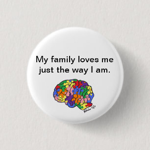 Macaron Rond 2,50 Cm "Juste la manière je suis" bouton