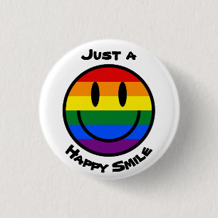 Macaron Rond 2,50 Cm Juste un joyeux sourire arc-en-ciel