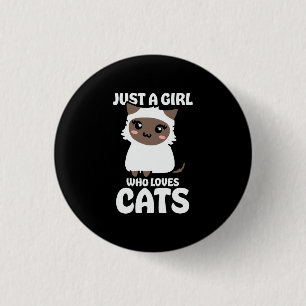 Macaron Rond 2,50 Cm Juste Une Fille Qui Aime Le Chat