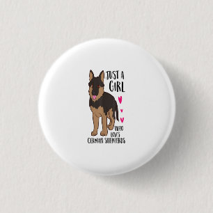 Macaron Rond 2,50 Cm Juste Une Fille Qui Aime Les Bergers Allemands Chi