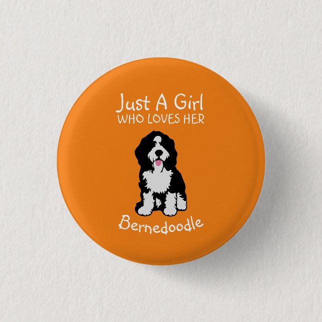 Macaron Rond 2,50 Cm Juste une fille qui aime son Bernedoodle (Devant)