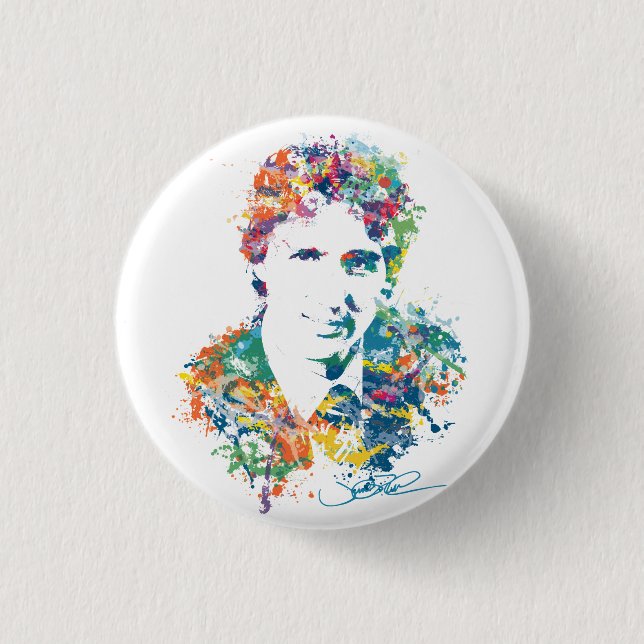 Macaron Rond 2,50 Cm Justin Trudeau Art numérique (Devant)