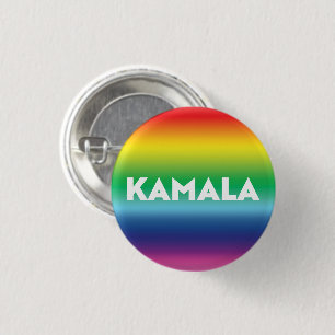 Macaron Rond 2,50 Cm Kamala dégradé arc-en-ciel motif typographie moder