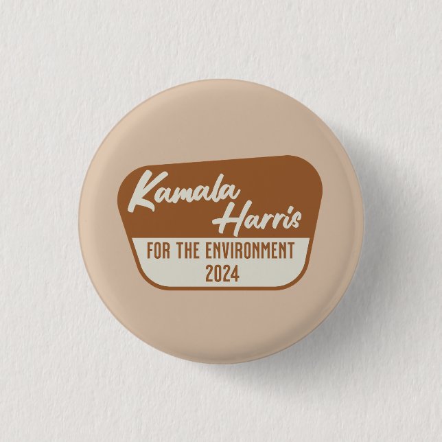 Macaron Rond 2,50 Cm Kamala Harris 2024 pour l'environnement (Devant)