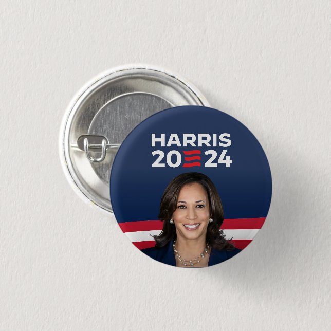 Macaron Rond 2,50 Cm Kamala Harris pour le président 2024 (Devant & derrière)