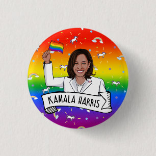Macaron Rond 2,50 Cm Kamala Harris Pride