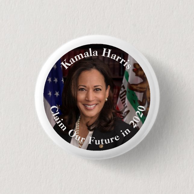 Macaron Rond 2,50 Cm Kamala Harris - réclamez notre avenir en 2020 (Devant)