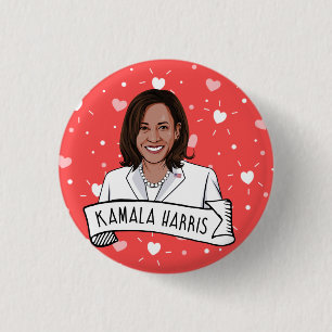 Macaron Rond 2,50 Cm Kamala Harris Saint Valentin