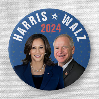 Macaron Rond 2,50 Cm Kamala Harris Tim Walz Président Vice 2024 Photos