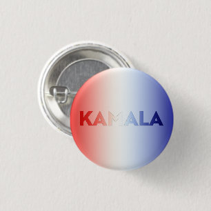 Macaron Rond 2,50 Cm Kamala rouge blanc bleu typographie patriotique