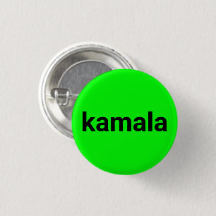 Macaron Rond 2,50 Cm kamala texte minimaliste noir néon vert cool