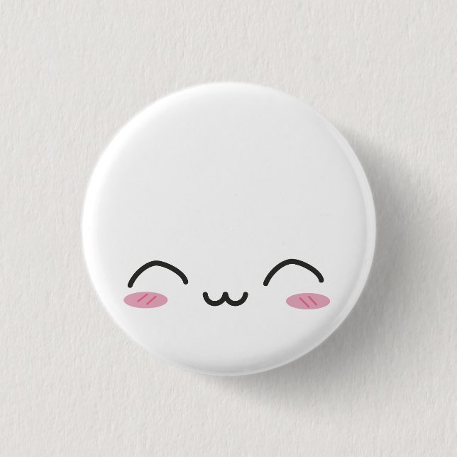 Macaron Rond 2,50 Cm Kawaii fait face (Devant)