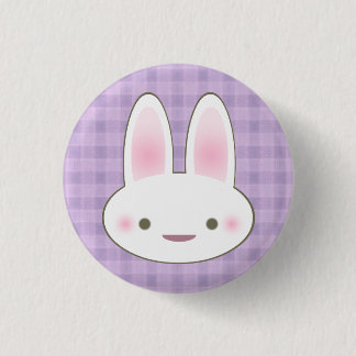 MACARON ROND 2,50 CM KAWAII HAPPY BUNNY EN VICHY FACE CUTE