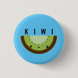 Macaron Rond 2,50 Cm Kawaii   Kiwi   Insigne