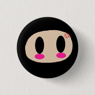 Macaron Rond 2,50 Cm Kawaii Ninja font face au bouton