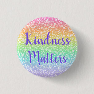 Macaron Rond 2,50 Cm Kindness Matters & Doodles Rainbow Button