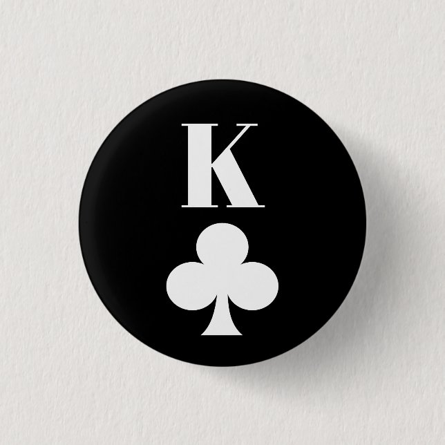 Macaron Rond 2,50 Cm King of Clubs - Jouer au symbole de carte classiqu (Devant)