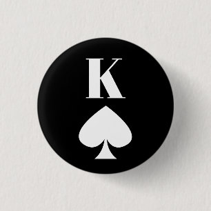 Macaron Rond 2,50 Cm King of Spades - Playing Card Symbol Classic Round